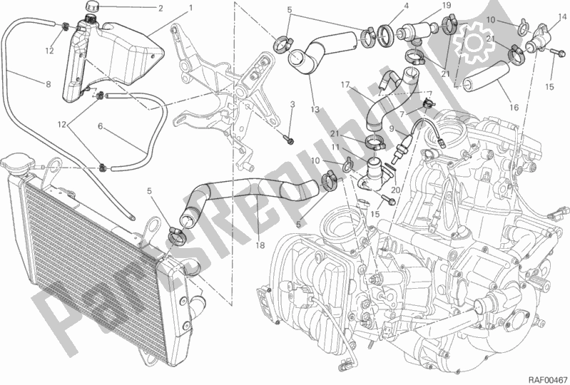 Toutes les pièces pour le Circuit De Refroidissement du Ducati Multistrada 1200 ABS Brasil 2014